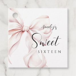 Étiquettes Cadeau Anniversaire du Sweet sixteen rose Bow