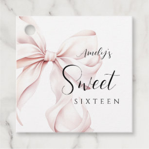 Étiquettes Cadeau Anniversaire du Sweet sixteen rose Bow