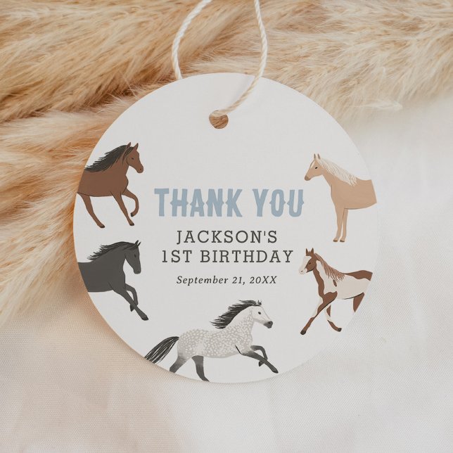 Étiquettes Cadeau Anniversaire équestre du Cheval Cowboy (Créateur téléchargé)