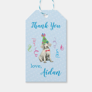 Étiquettes-cadeau Anniversaire fête Weimaraner Merci Tags