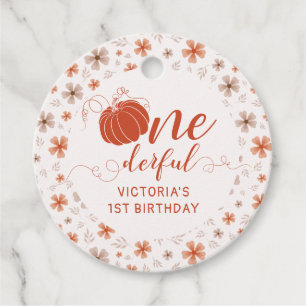 ÉTIQUETTES CADEAU ANNIVERSAIRE FLEURS CITROUILLE TOMBE ORANGE ARC