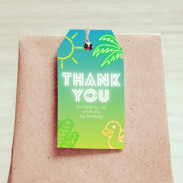 Étiquettes-cadeau Anniversaire garçon Pool Party  (Boy Birthday Pool Party Gift Tag Favor Tag)