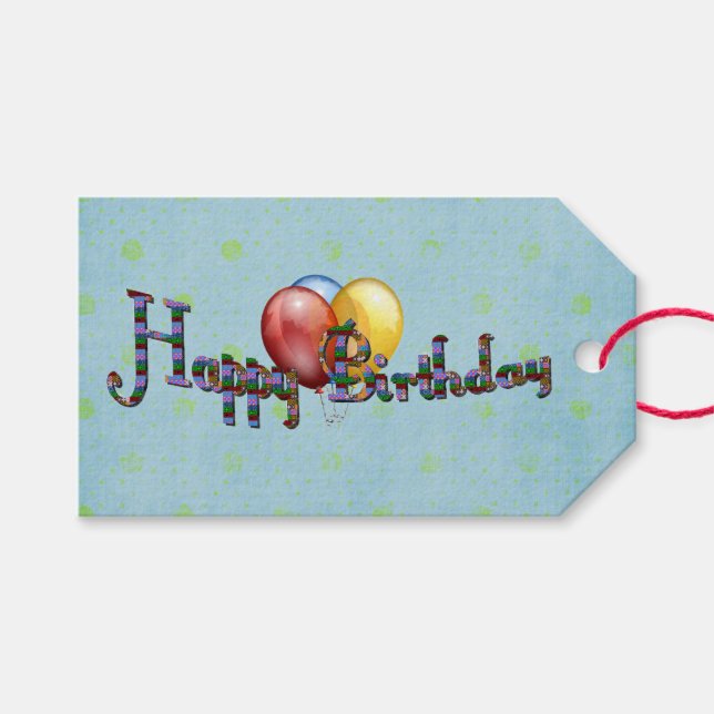 Étiquettes-cadeau Anniversaire Melange (Devant (Horizontal))