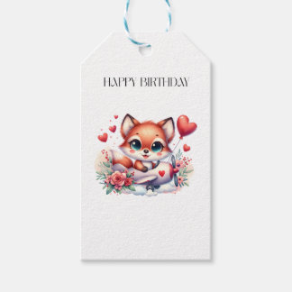 Étiquettes-cadeau Anniversaire Pilote Renard