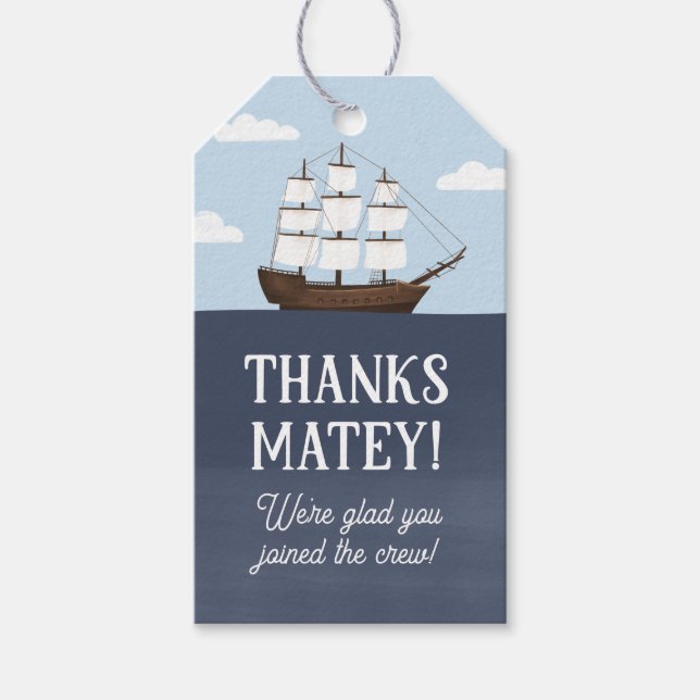 Étiquettes-cadeau Anniversaire Pirate Garçon  (Devant)