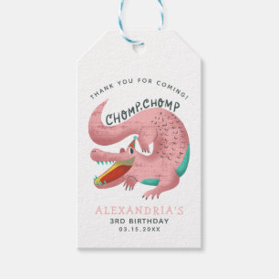 Étiquettes-cadeau Anniversaire rose Alligator Fête Favoriser