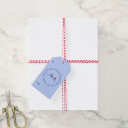 Étiquettes-cadeau Anniversaire rower texte personnalisé bleu