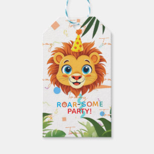 Étiquettes-cadeau Anniversaire Safari Jungle Fête Roar-some Lion Mig