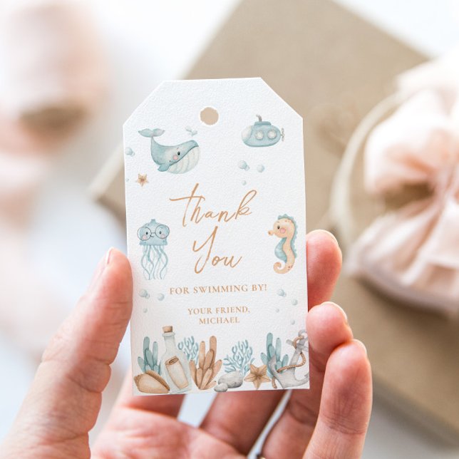 Étiquettes-cadeau Anniversaire Sous l'Océan  (Créateur téléchargé)