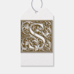 Étiquettes-cadeau Antique S Monogramme