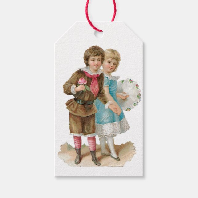 Étiquettes-cadeau Antique Valentine Couple (Devant)
