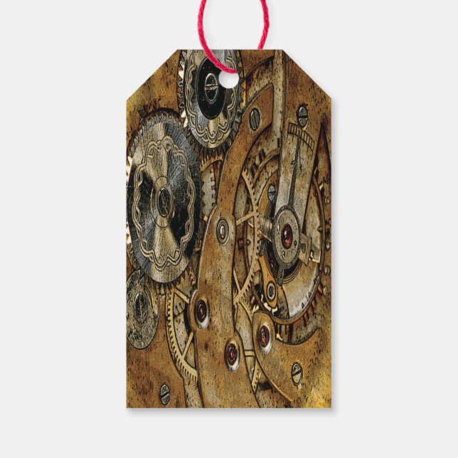 Étiquettes-cadeau Antiquité Cuivre Steampunk (Dos)