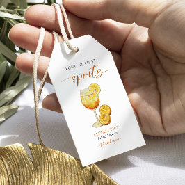 Étiquettes-cadeau Aperol Amour au Premier Spritz Orange Baby Shower 