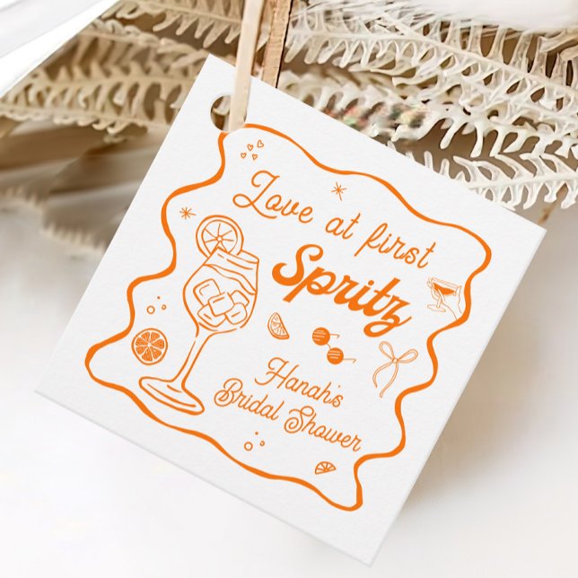 Étiquettes Cadeau Aperol Spritz Baby Shower de Mariée (Créateur téléchargé)