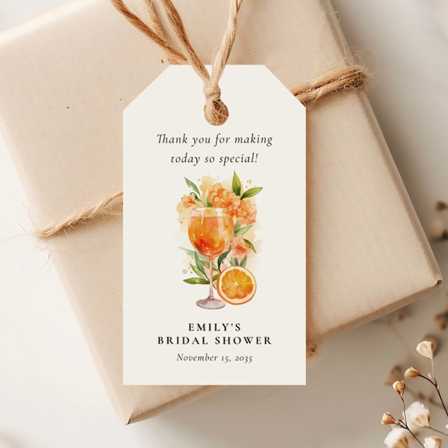 Étiquettes-cadeau Aperol Spritz Baby Shower Mariage (Créateur téléchargé)