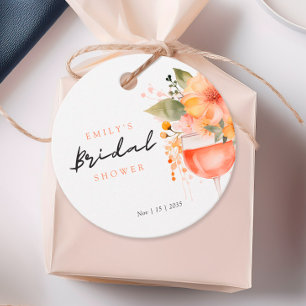 Étiquettes Cadeau Aperol Spritz Floral Baby Shower de Mariée