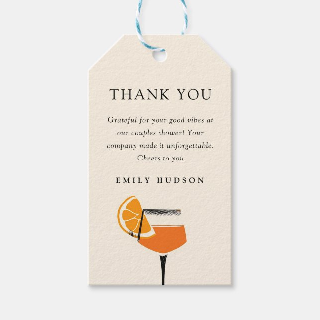 Étiquettes-cadeau Aperol Spritz Tropical Bridal Shower (Devant)