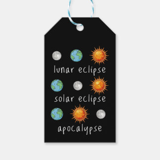 Étiquettes-cadeau Apocalypse drôle d'éclipse lunaire solaire