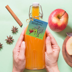 Étiquettes Cadeau Apple Pals Drôle Cartoon Cider Pie et plus