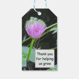 Étiquettes-cadeau Appréciation de l'employé Merci en fleur d'eau Lil