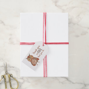 Étiquettes-cadeau Appréciation de l'enseignant Chouette Merci