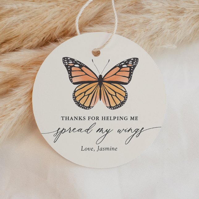 Étiquettes Cadeau Appréciation de l'enseignant papillon (Créateur téléchargé)