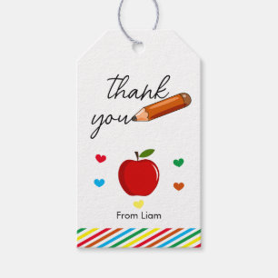 Étiquettes-cadeau Appréciation de l'enseignant TAGS, Merci de l'ense