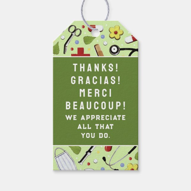 Étiquettes-cadeau Appréciation des infirmières (Devant)
