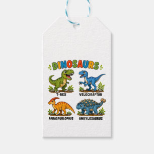 Étiquettes-cadeau Apprentissage des espèces de dinosaures pour les e