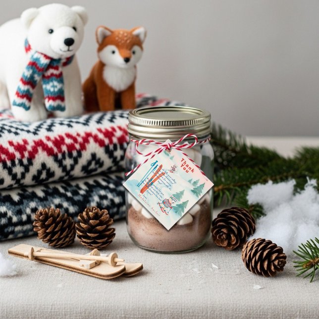 Étiquettes Cadeau Après Bébé Ski Baby Woodland Animals Winter (Après Bébé Ski Baby Woodland Animals Winter Favor Tags)