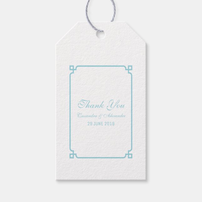 Étiquettes-cadeau Aqua Paradise Deco Chic Mariage (Devant)