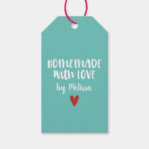 Étiquettes-cadeau Aqua Personnalisé Fabriqué à la Maison Avec Amour
