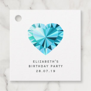 Étiquettes Cadeau Aquamarine Gemstone Damask