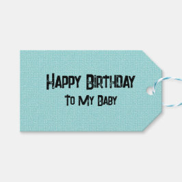 Étiquettes-cadeau Aquamarine Texture Joyeux anniversaire