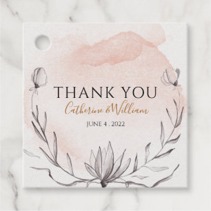 Étiquettes Cadeau Aquarelle à laine florale
