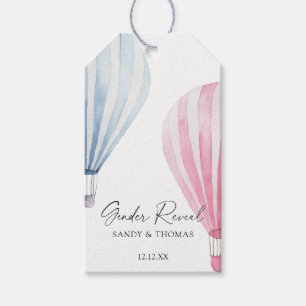 Étiquettes-cadeau Aquarelle Air Balloons Révélation de genre