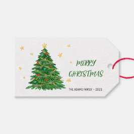 Étiquettes-cadeau Aquarelle Arbre cadeau Joyeux cadeau de Noël Balis