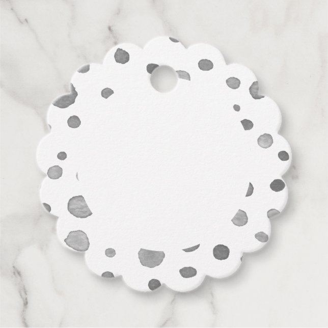Étiquettes Cadeau Aquarelle Ardoise Confetti Points Favoriser les ét (Devant)