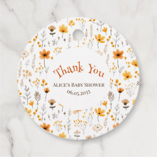 Étiquettes Cadeau Aquarelle Automne Fleur sauvage Jaune Bébé Sticker