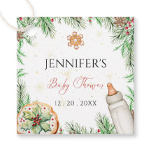 Aquarelle Baby shower de Noël saisonnier