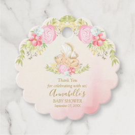 Étiquettes Cadeau Aquarelle Baby shower Fée bébé Merci