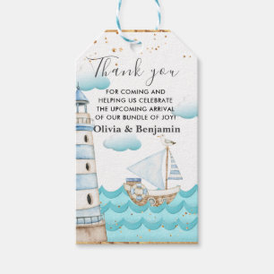 Étiquettes-cadeau Aquarelle Baby shower nautique