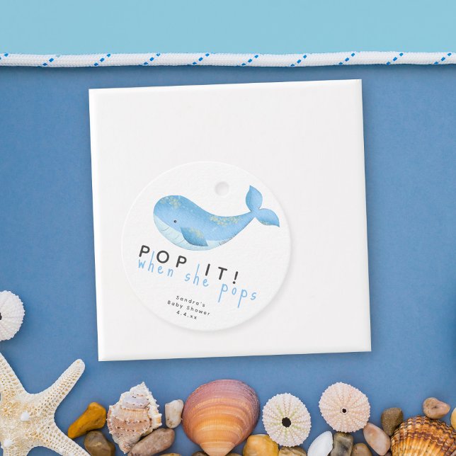 Étiquettes Cadeau Aquarelle baleine - pop! quand elle pop (Créateur téléchargé)