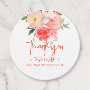 Étiquettes Cadeau Aquarelle bleu Dusty Rose Script