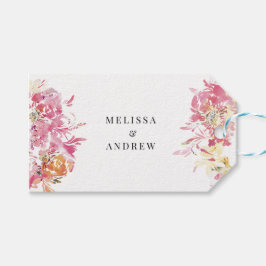 Étiquettes-cadeau Aquarelle Blush Merci Mariage moderne