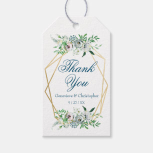 Étiquettes-cadeau Aquarelle Boho Floral Mariage géométrique Merci