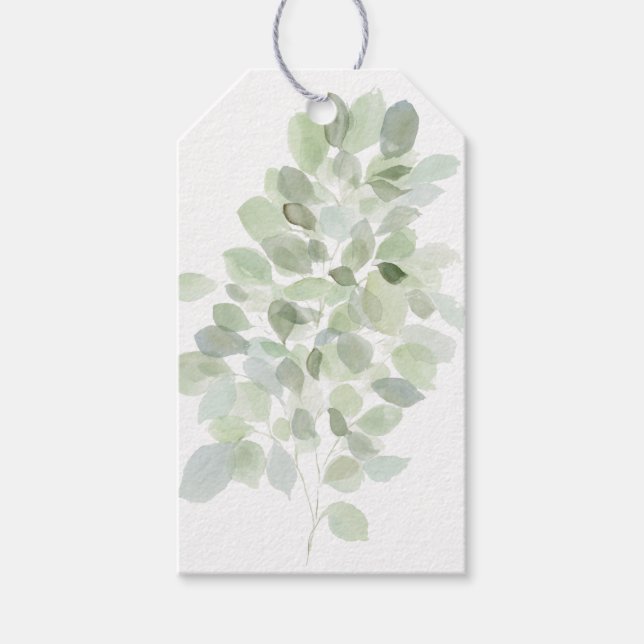 Étiquettes-cadeau Aquarelle Botanique (Devant)