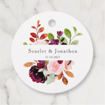 Aquarelle Bourgogne rousse Automne Mariage Floral