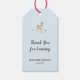 Étiquettes-cadeau Aquarelle Boy Deer Mushroom Baby shower Favoriser
