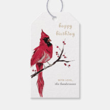 Aquarelle Cardinal Joyeux anniversaire